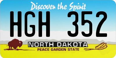 ND license plate HGH352