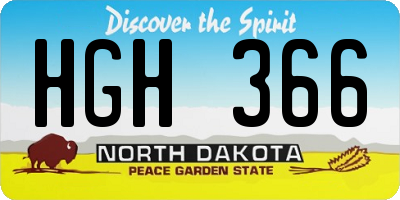 ND license plate HGH366