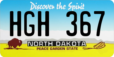 ND license plate HGH367