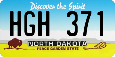 ND license plate HGH371