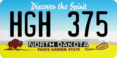 ND license plate HGH375