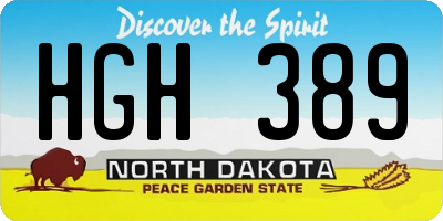 ND license plate HGH389