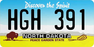 ND license plate HGH391