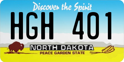 ND license plate HGH401