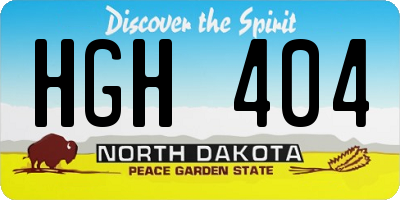 ND license plate HGH404