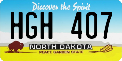 ND license plate HGH407