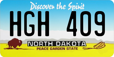 ND license plate HGH409