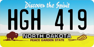 ND license plate HGH419
