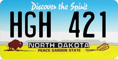 ND license plate HGH421