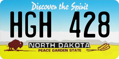 ND license plate HGH428