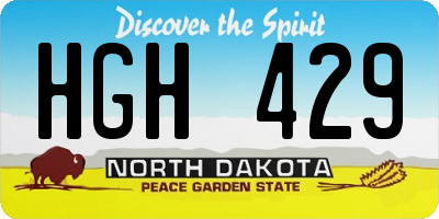 ND license plate HGH429