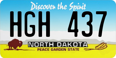 ND license plate HGH437