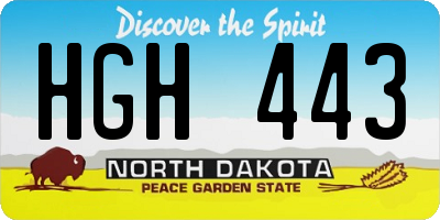 ND license plate HGH443