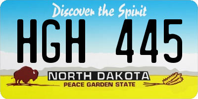ND license plate HGH445