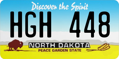 ND license plate HGH448