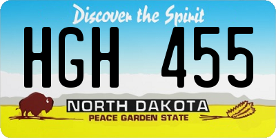 ND license plate HGH455