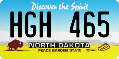 ND license plate HGH465