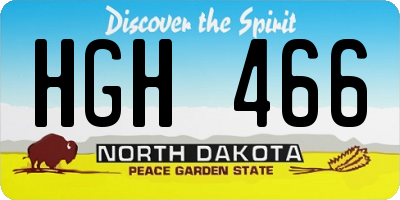 ND license plate HGH466