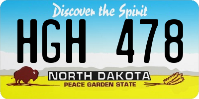 ND license plate HGH478