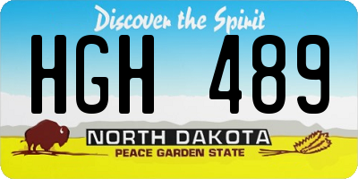 ND license plate HGH489