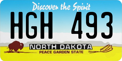 ND license plate HGH493