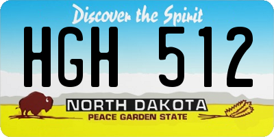 ND license plate HGH512