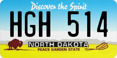 ND license plate HGH514