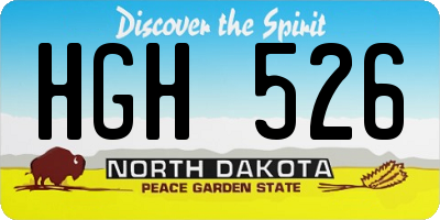 ND license plate HGH526