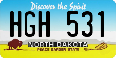 ND license plate HGH531