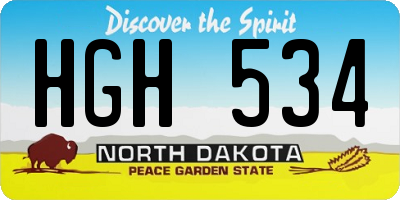 ND license plate HGH534