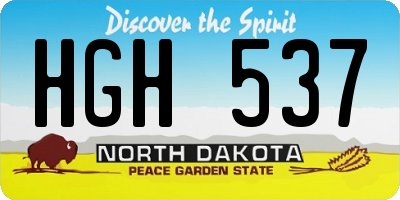 ND license plate HGH537