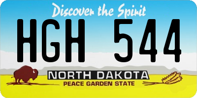 ND license plate HGH544