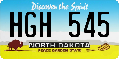 ND license plate HGH545