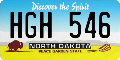 ND license plate HGH546