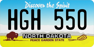 ND license plate HGH550