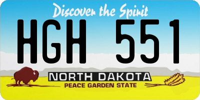 ND license plate HGH551