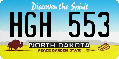 ND license plate HGH553