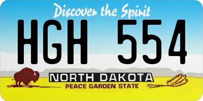 ND license plate HGH554