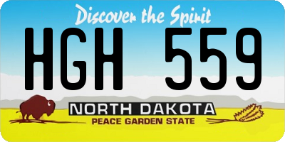 ND license plate HGH559