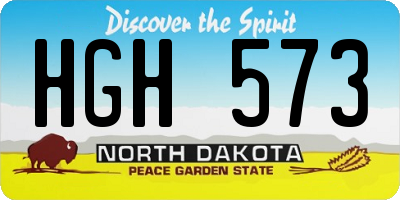 ND license plate HGH573