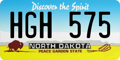 ND license plate HGH575