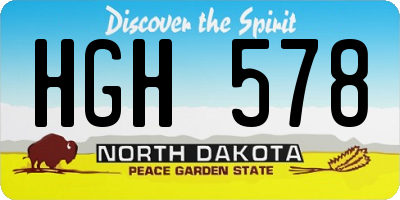 ND license plate HGH578