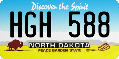ND license plate HGH588