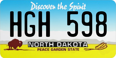 ND license plate HGH598