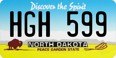 ND license plate HGH599
