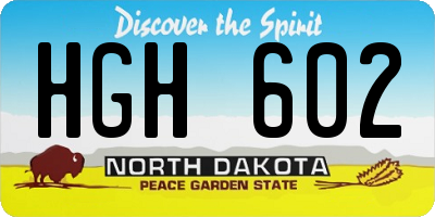 ND license plate HGH602