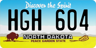 ND license plate HGH604