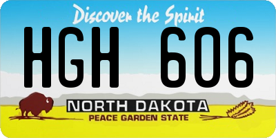 ND license plate HGH606