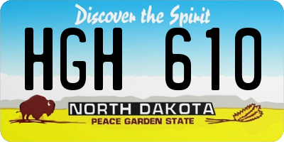 ND license plate HGH610