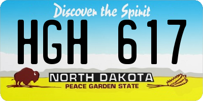 ND license plate HGH617